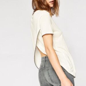 The-kooples Women's Grey and Cream T-shirt size 1